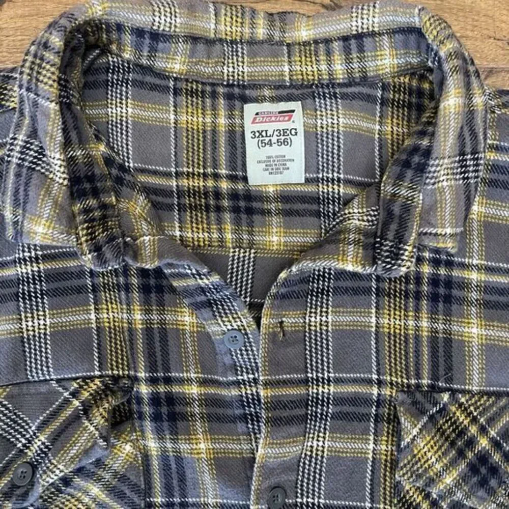 Dickies Plaid Overshirt 3X 54-56 Travis Scott Streetwear‎ Hip Hop Work Oversized